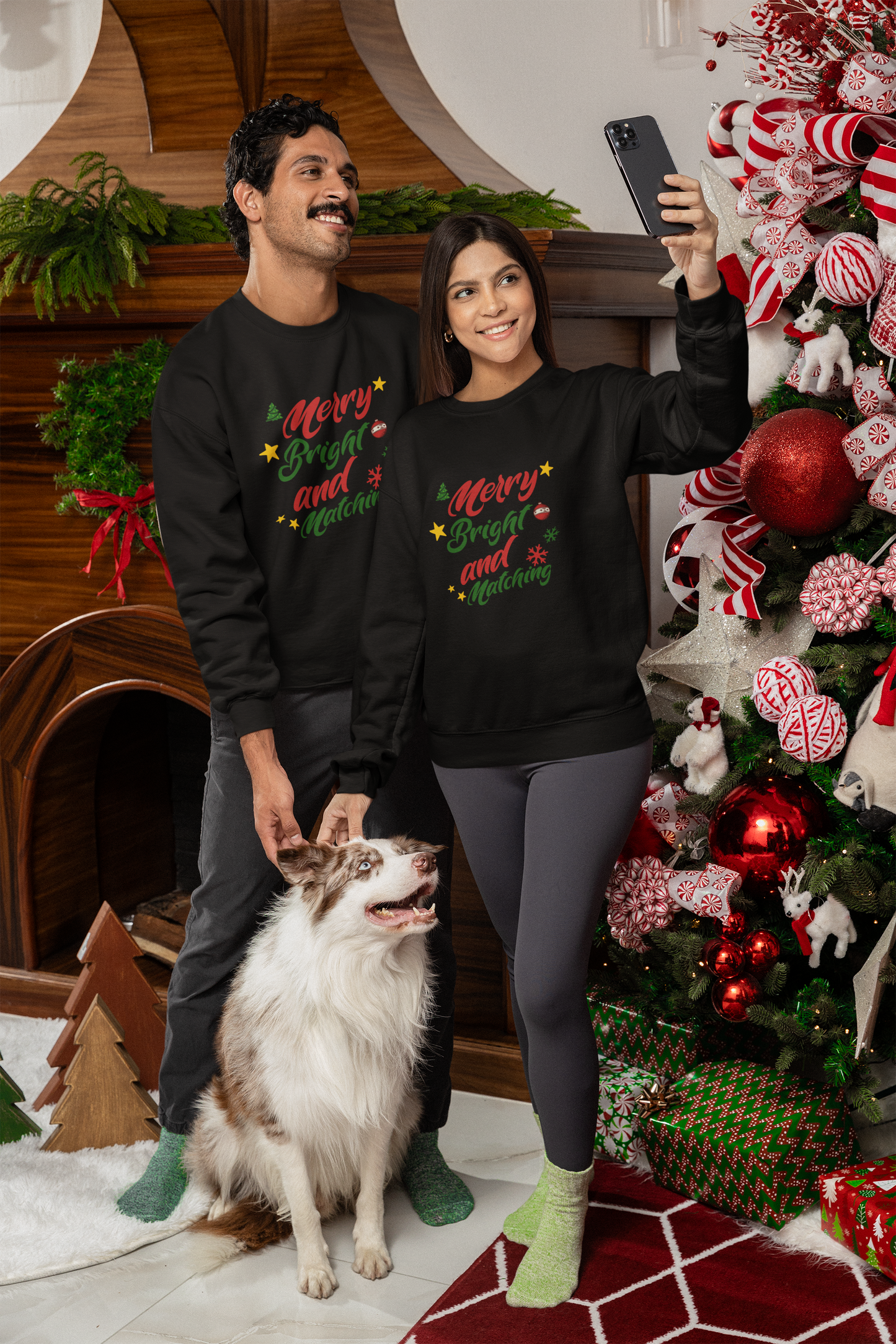 Christmas Family Matching Sweatshirt, Holiday Xmas Crewneck Jumper, Unisex Festive Pullover, Winter Cozy Top, Red Green White Apparel